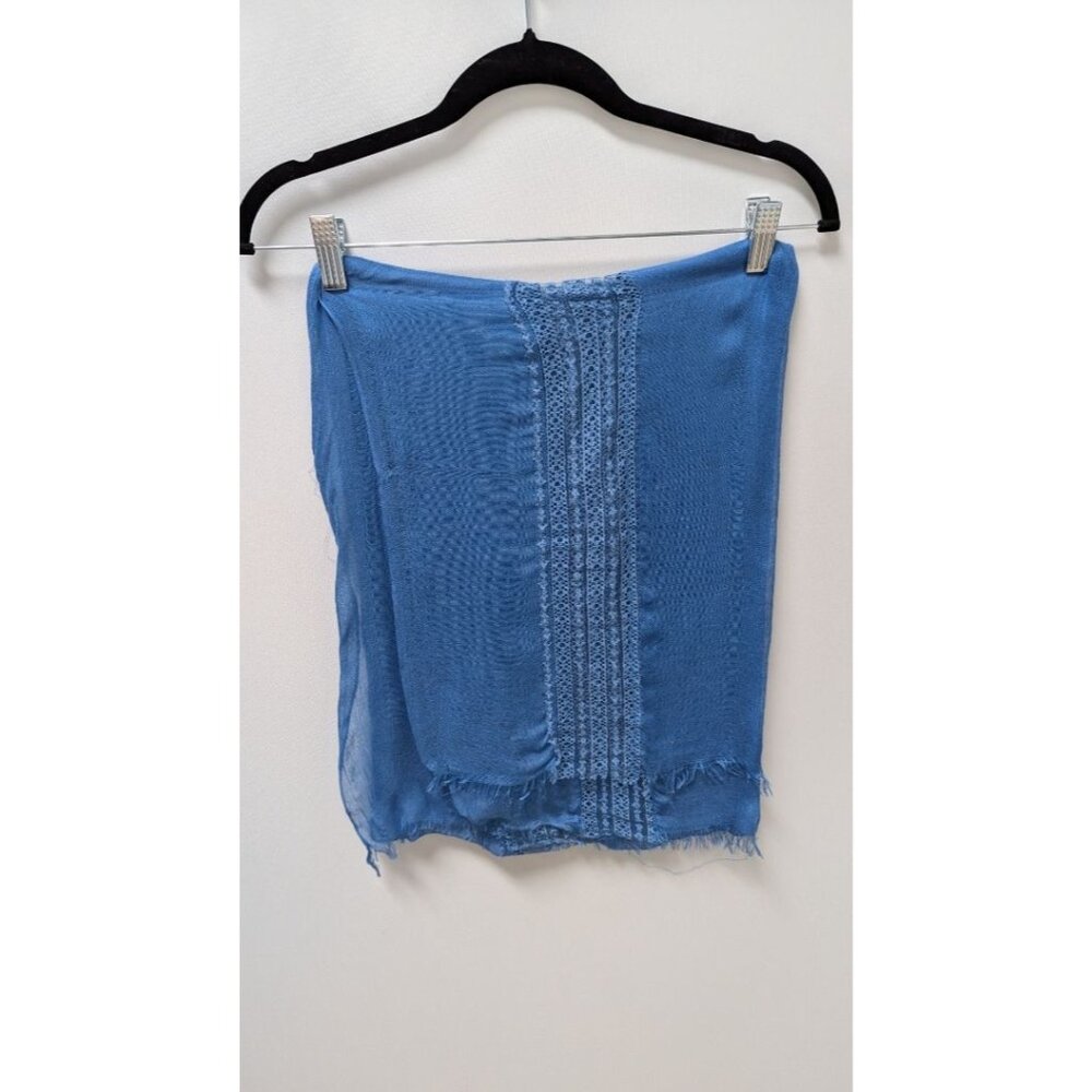 Dark Blue Lace Panel Scarf
